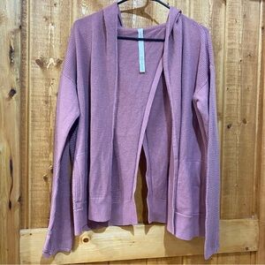 Lululemon Size 10 Still Movement Cardigan Hoodie Dusty  Pink Split Back